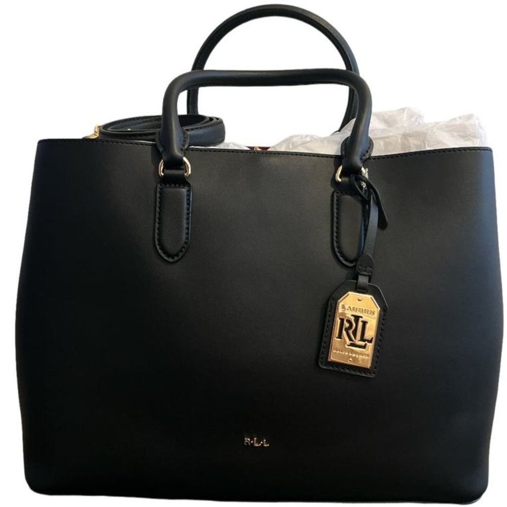 🆕 RALPH LAUREN Leather Large Marcy Satchel Bag BRAND NEW !!!